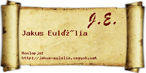 Jakus Eulália névjegykártya